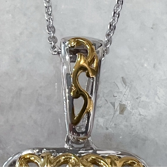 Multi Sapphire 18K Vermeil YG Sterling Silver Pendant 20” Necklace - Picture 5 of 13